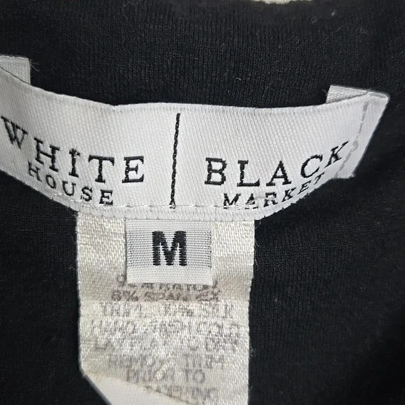 White House Black Market Black Wrap Blouse - Picture 3 of 3